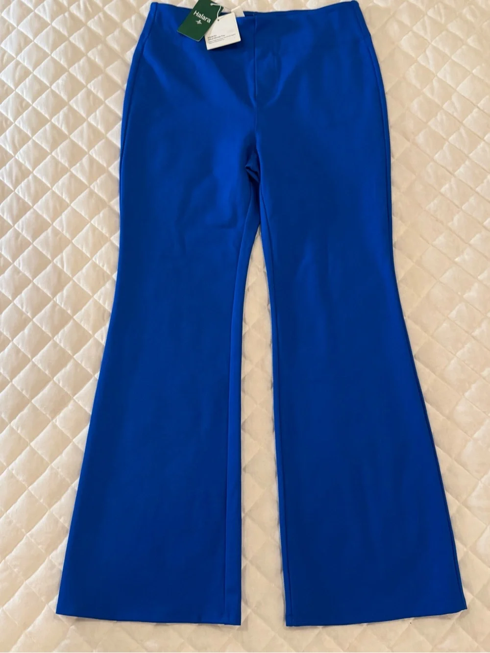 HALARA NWT Vibrant Cobalt Electric Blue Wide Leg Lounge Pants Size Large - Picture 1 of 11